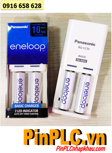Panasonic BQ-CC50T, Bộ sạc pin AA Panasonic Eneloop Panasonic BQ-CC50T kèm sẳn 2 pin Eneloop AA2000mAh